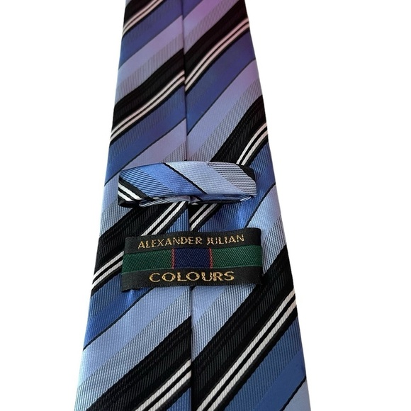 Alexander Julian Colours Repp Men’s Tie handmade 100% Polyester 58 inches X 3 - Picture 2 of 7